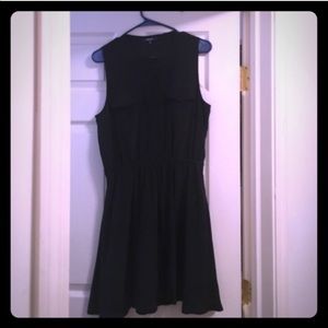 Madewell black silk sleeveless dress